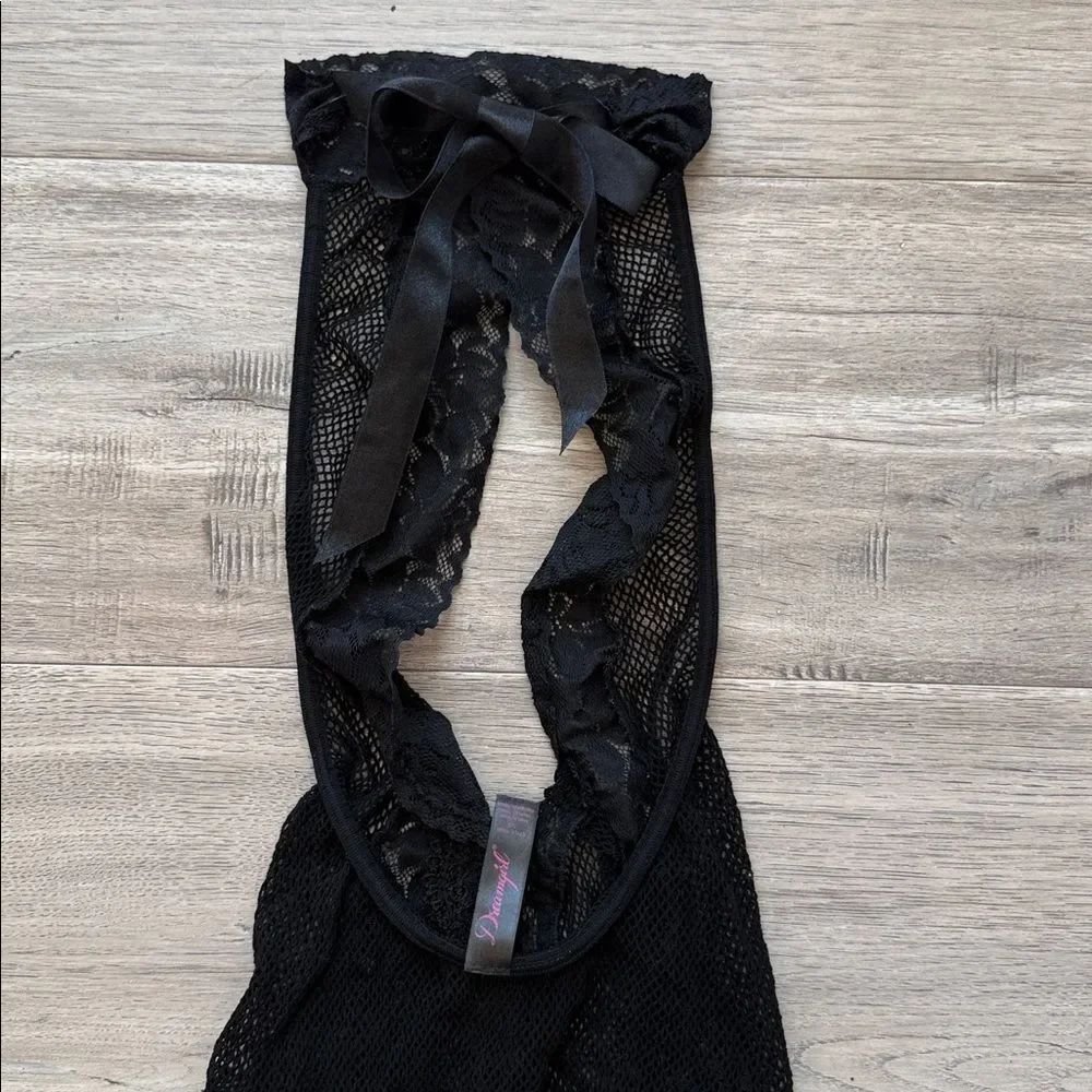 DREAMGIRL Black Lace Mesh Bodysuit
